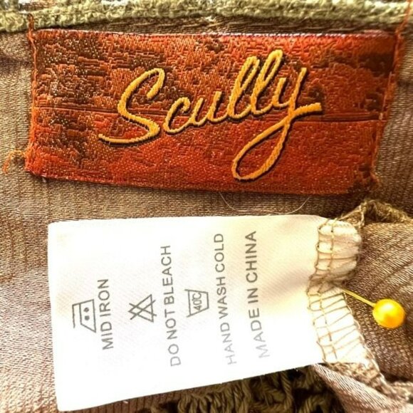 NWOT SCULLY BRONZE BEIGE SEMI-SHEER LAYERED LACE BLOUSE SIZE LARGE - Picture 13 of 13